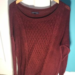 American Eagle Maroon Knit Sweater